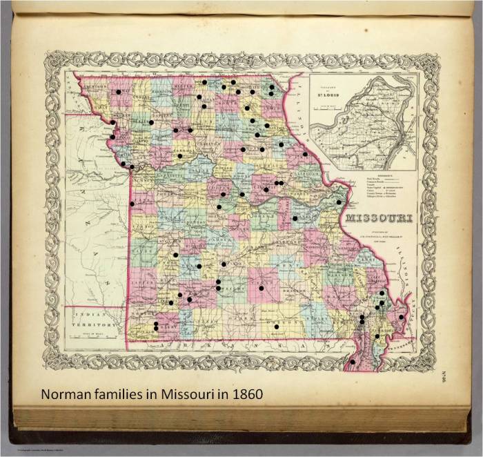 Norman Families Missouri 1860